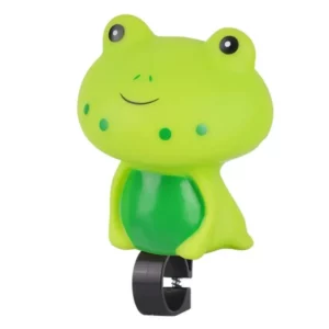 Sonnette de vélo en forme de grenouille verte sur fond blanc